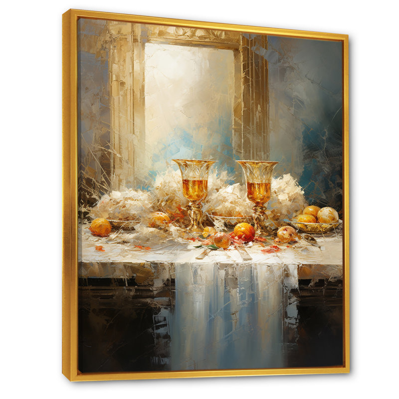 «The Last Supper», art mural sur toile, Cadre flottant doré, H 40 po x l 30 po