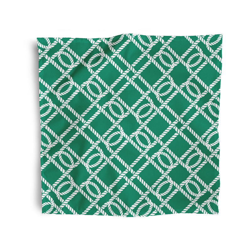 Harrison Polyester Geometric Square Napkin, Green