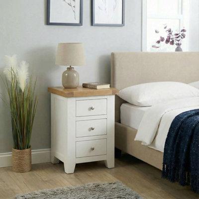  Cooksey Fully Assembled 3 Drawer Bedside Table Oak