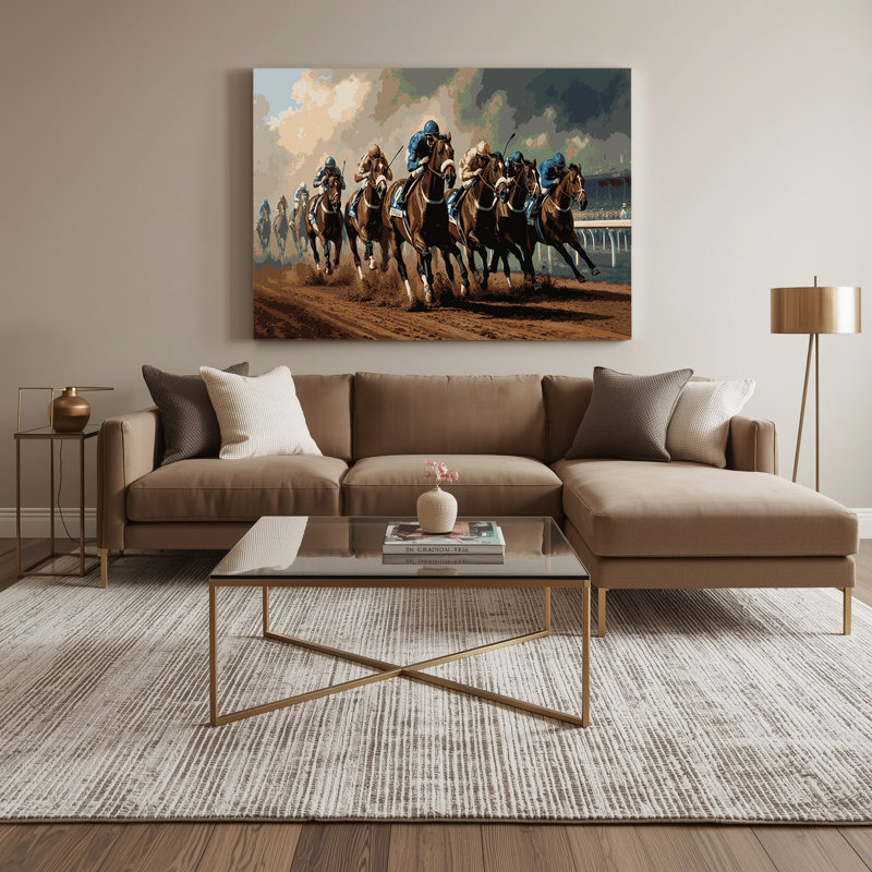 Art sportif sur toile gris, H 20 po x l 24 po