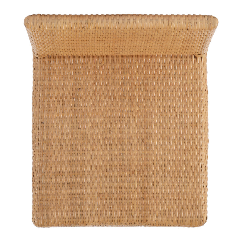 Serienna Blue & White Rattan Low Back Counter Stool, Natural, Counter Stool (24" Seat Heigh)t
