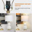 Ensemble de 2 lampes de table 22 po en céramique blanc laiteux-870143232-845225845