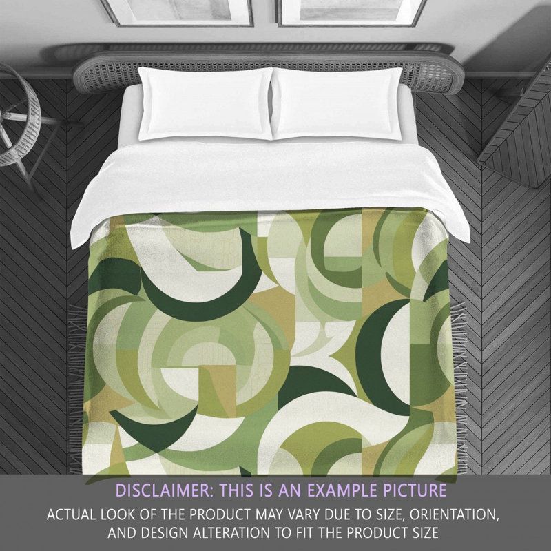 Funky Bedding, Green/White Abstract, Queen Comforter