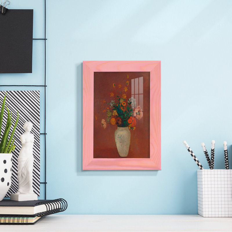 Bouquet dans un vase chinois, toile de qualité supérieure, prête à être accrochée, L 4 po x H 6 po x P 1 po