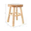 Tabouret rond moderne sans dossier en teck et bois de suar pour salon - Petit meuble d'appoint avec rangement pour les pieds, idéal pour un coin lecture - 45,7 cm, brun et beige