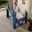 Structure de lit de jour pleine grandeur avec bureau amovible, avec tiroirs de rangement et table d'appoint hydraulique, bleu-954568054-954568055