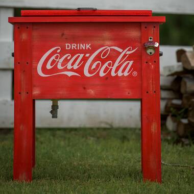  Coca-Cola Retro Style Ice Chest Cooler with Bottle Opener 13 L  /14 Quart, Red and Silver, Vintage Style Ice Bucket for Camping, Beach,  Picnic, RV, BBQs, Tailgating, Fishing : Sports 