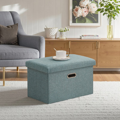 Banc de rangement avec repose-pieds de 19 pouces avec couvercle - repose-pieds rembourré avec rangement caché pour le salon, la chambre à coucher, le vestibule, le dortoir et le petit appartement