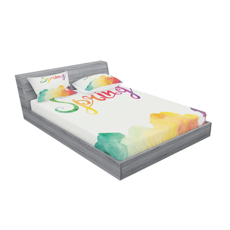 Microfiber Abstract Sheet Set, Queen Sheet Set with Fitted Sheet