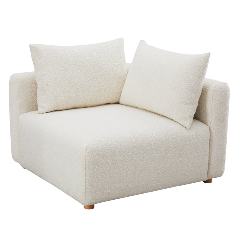 Cream Boucle Modular Corner Armchair