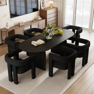 70" Oval Dining Table Set