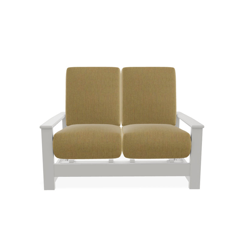Leeward 56.5'' Wide Loveseat with Cushions, Canvas Heather Beige Sunbrella® Canvas, Snow