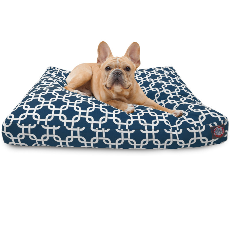Links Geometric Polyester Pet Bed, Extra Large (42" W x 50" D x 5" H);, Navy Blue