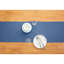 Chemin de table vintage en lin et coton bleu - Bleu