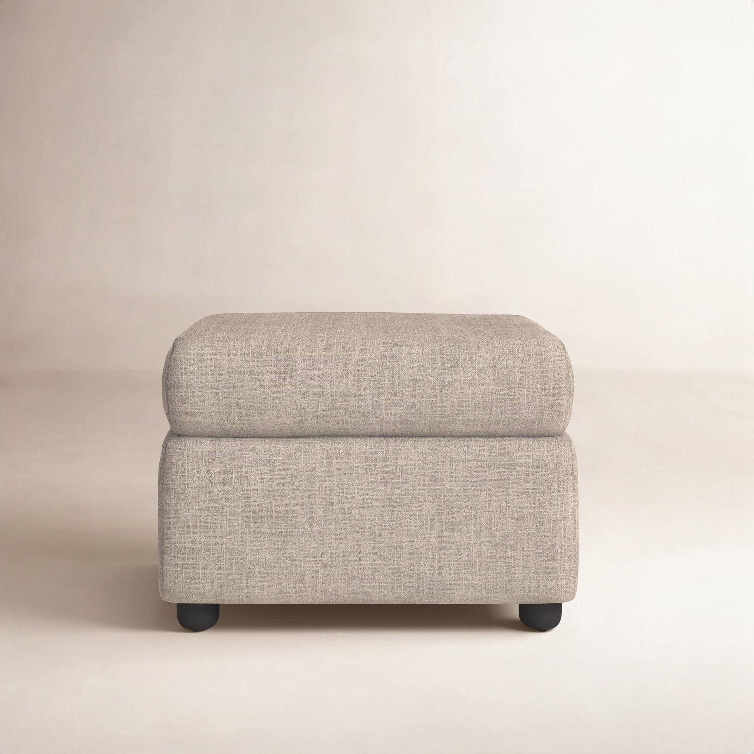 Godwin Upholstered Ottoman, Bayou Natural Canvas