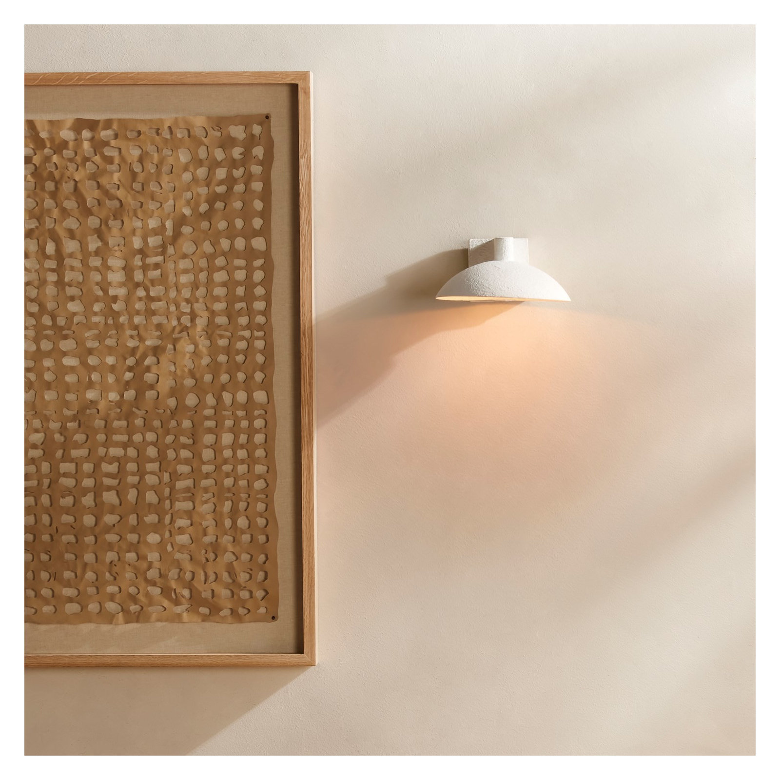 Deja Single Light Dimmable Half Moon, White
