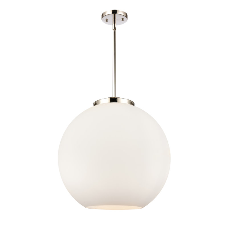 Ralph 3 - Light Pendant, 18.38" H x 17.75" W x 17.75" D, Polished Nickel, Matte White