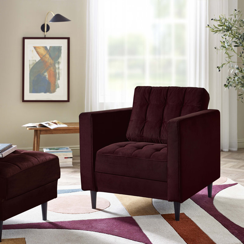 Jodi Velvet Armchair, Maroon