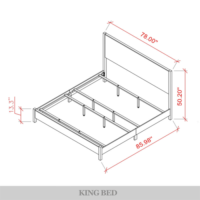 Ihor Bed, Light Gray, King
