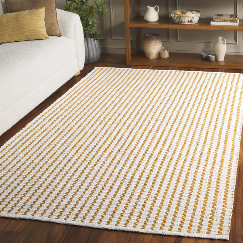 Chevron Handwoven Cotton Area Rug, Rectangle 5' x 8'