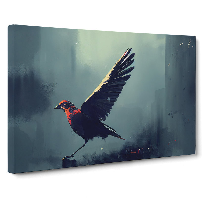 Bird Art - Wrapped Canvas, 40cm H x 60cm W x 3cm D