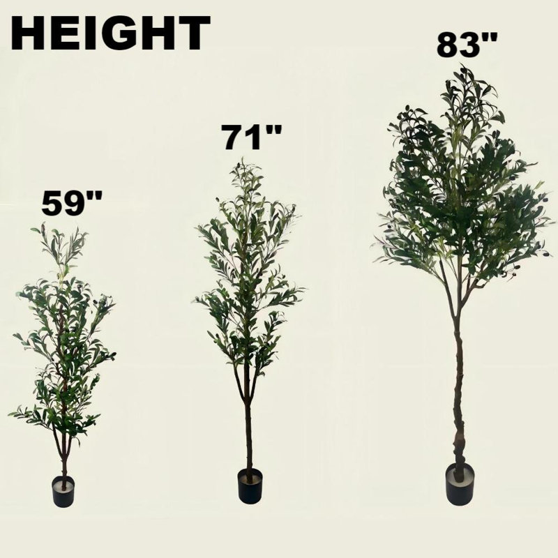Arbre d'olivier artificiel Forest pour bureau, salon, patio type B, H 59,06 po x l 15,75 po x P 15,75 po