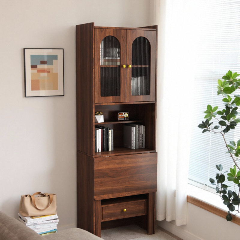 Fold-Out Convertible Writing Desk, Walnut