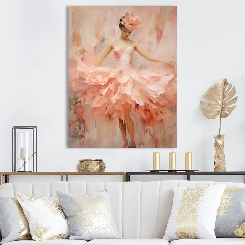 «Peach Classical Carnation Mouvement II», reproduction sur toile, Toile tendue, H 32 po x l 24 po