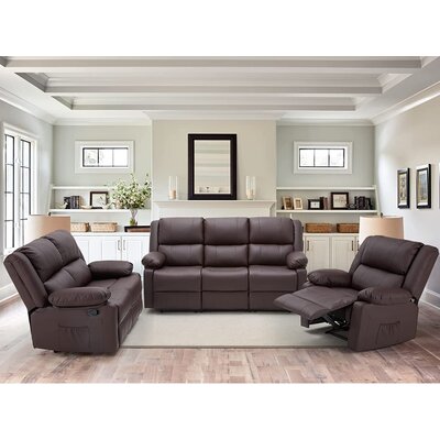 Stewbum Faux Leather Reclining Living Room Set -  Red Barrel Studio®, 67A76B251B49459BA9A339527ADD488C