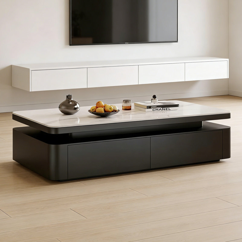 Table basse haut de gamme Modern Luxury, H 16,53 po x L 51,18 po x l 27,55 po