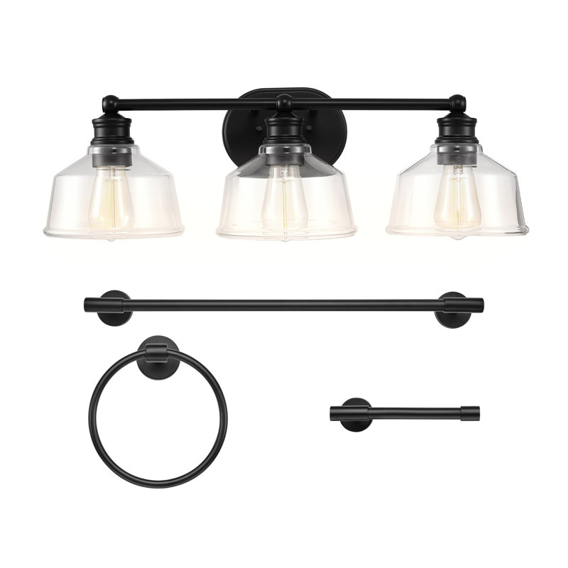 4-Piece Matte Black Bath Set