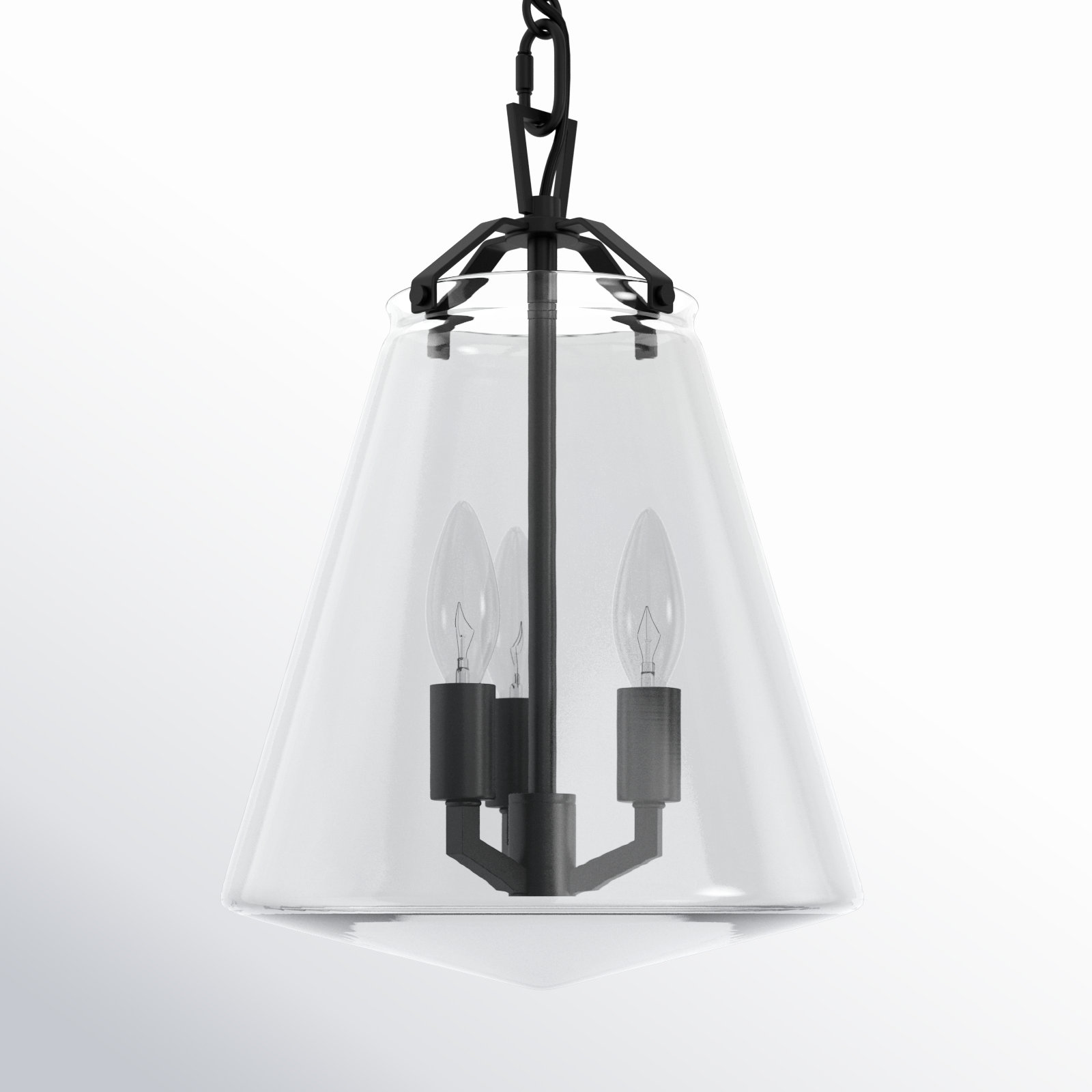 3 - Light Metal Dimmable Bell Chandelier