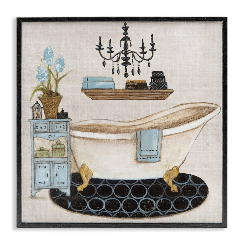 «Relaxation Bath», giclée par Janet Tava, Giclée encadrée noir minuit, H 12 po x l 12 po