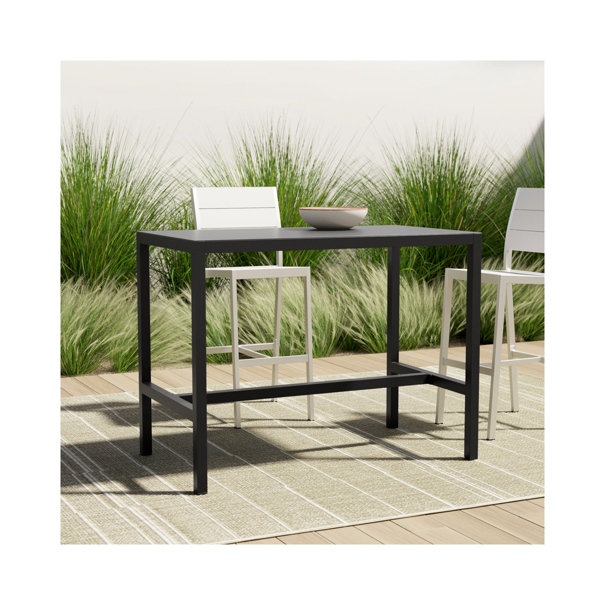 Armando Aluminum Bar Table, Black