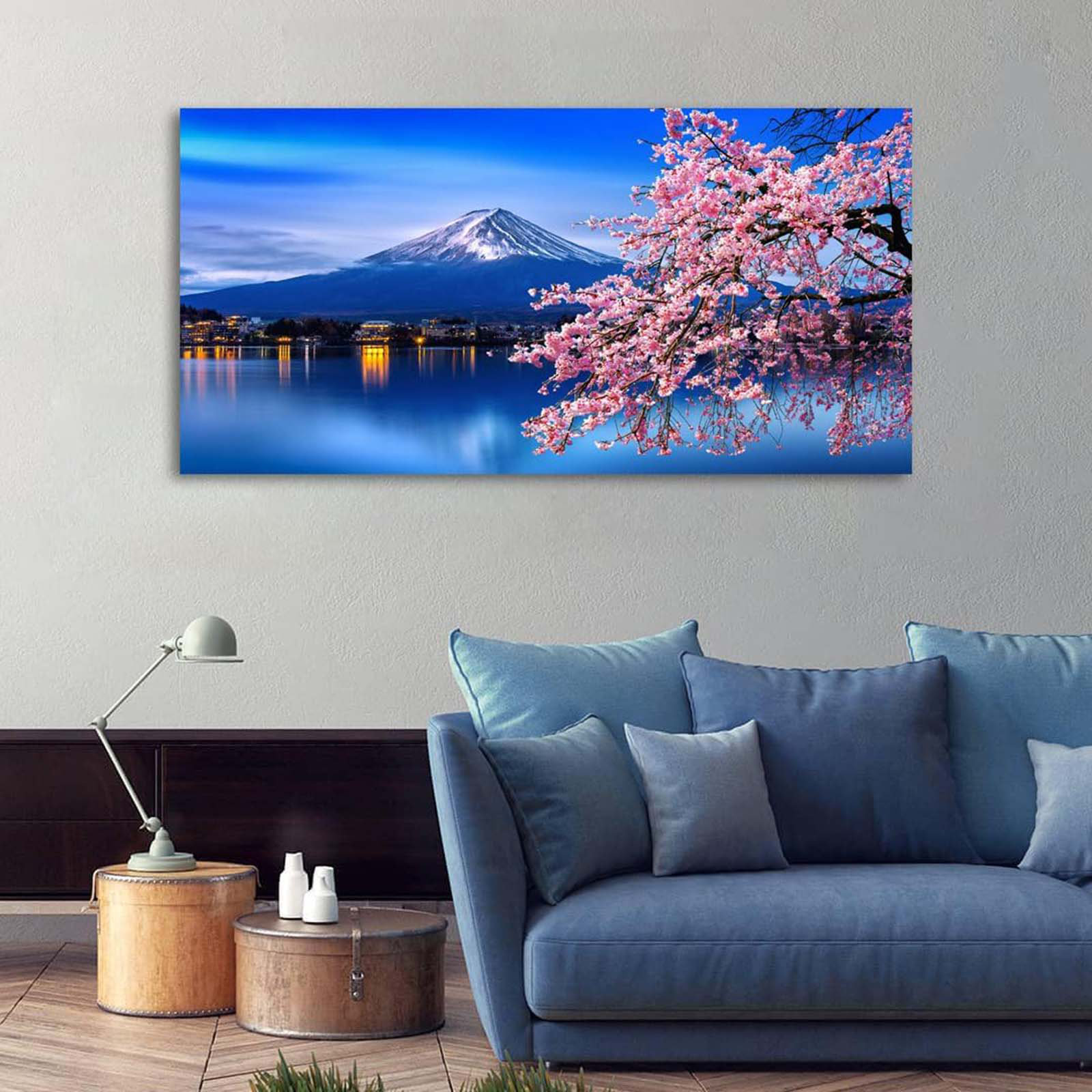 Latitude Run® Wall Art Canvas Painting Cherry Blossoms Mount Fuji 1 ...