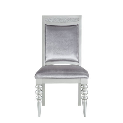 Maverick Fabric & Platinum Finish Side Chair (Set Of 2)