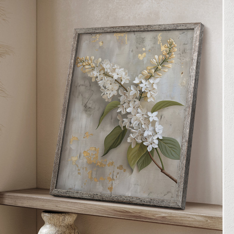 Reproduction encadrée FLORAL Series CCLVII - bois massif, H 15 po x l 12 po