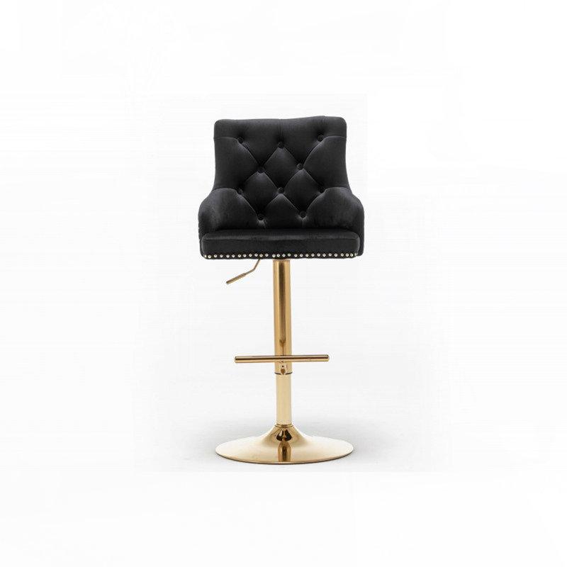 Tabouret de bar pivotant réglable, Noir