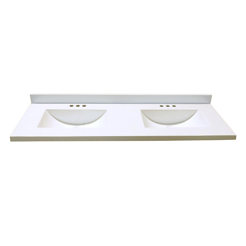 Plateau de meuble-lavabo double 61 po