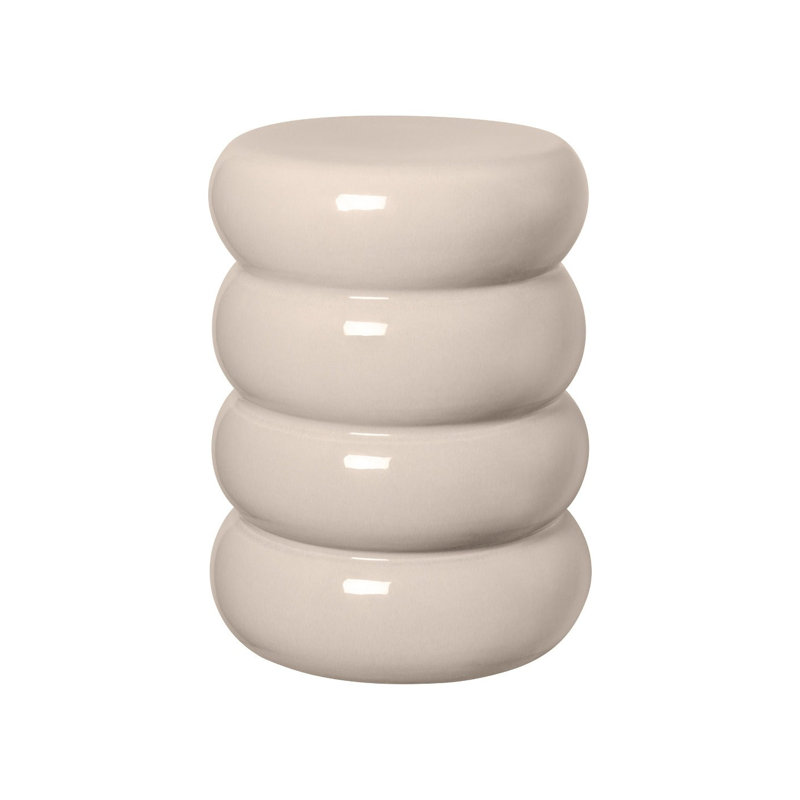 Table d'appoint ronde en céramique Toru, Blanc