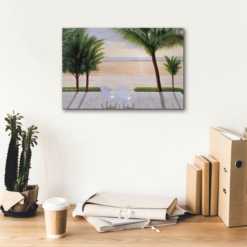 «Palm Daydreaming» par Diane Romanello, H 12 po x l 18 po x P 0,75 po
