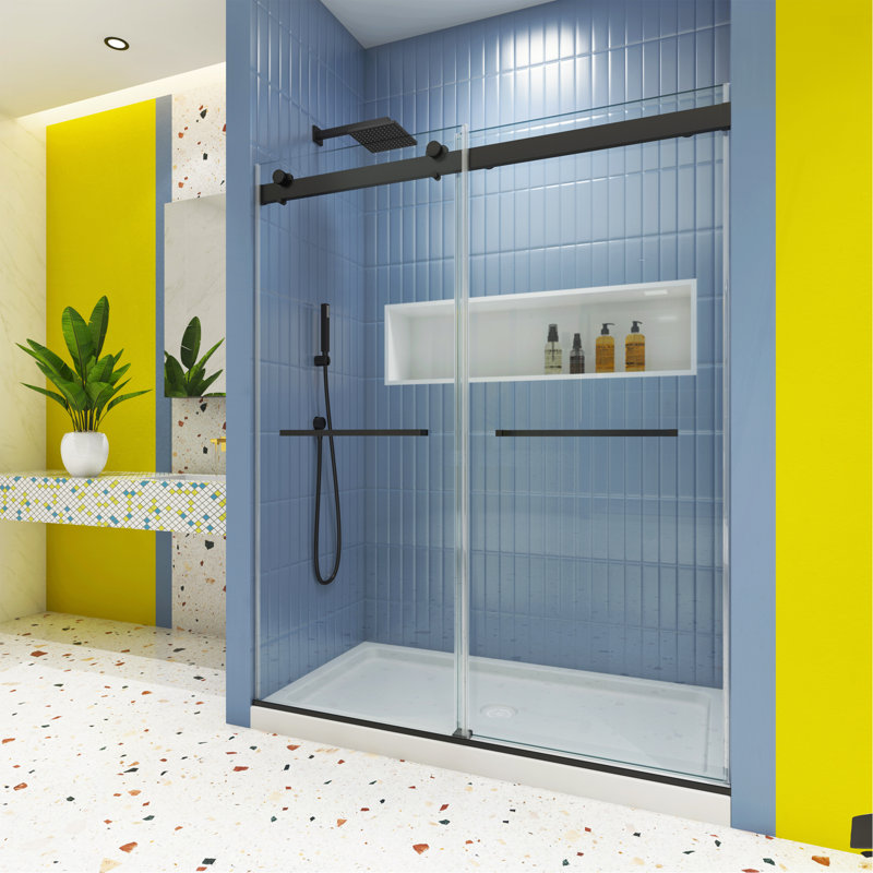 Bypass Shower Door, Matte Black