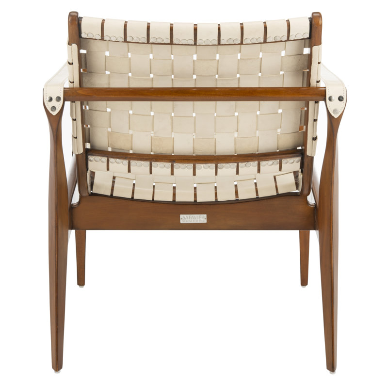 Armchair, Brown, Cream Genuine Leather