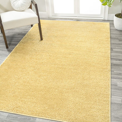Asako Solid Low-Pile Mustard Rug