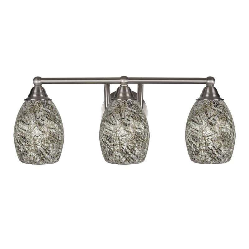 Barre d'éclairage de salle de bain 3 lumières Michell, Naturel, Nickel brossé