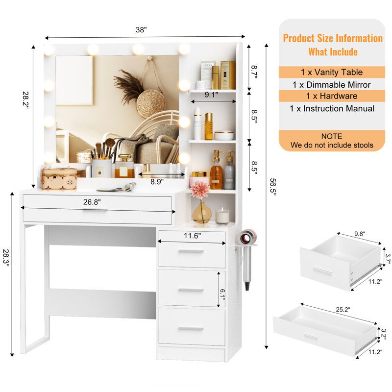 Meuble-lavabo avec miroir HD et grand espace de rangement