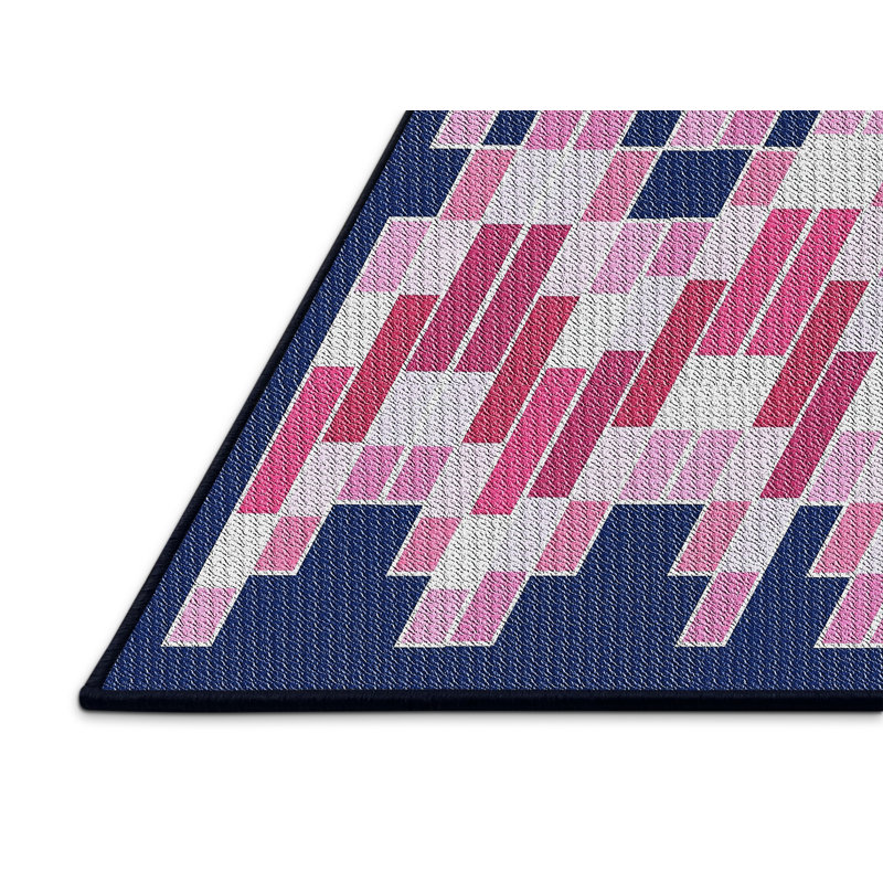 Tapis à motif géométrique violet Kian, Rectangle 7 pi x 9 pi