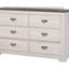 Meuble de rangement rustique en bois massif de style rustique avec commode à six tiroirs 1Pc