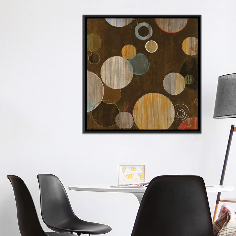 « chaleureux bubbles », reproduction sur toile, H 18 po x l 18 po x P 1,5 po, Toile avec cadre noir, Pas de tapis