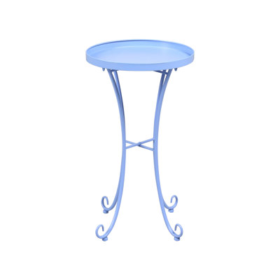 Round Metal Outdoor Side Table , 40cm cm W 40cm cm D